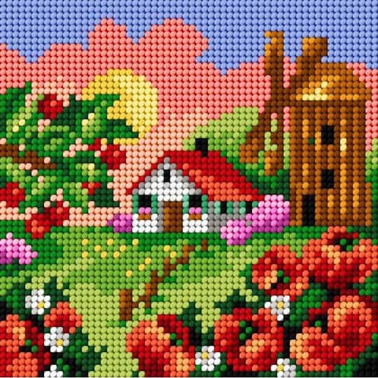 Orchidea Four Seasons Summer Gobelin Canvas For Halfstitch Without Yarn